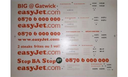 Decalque Avi�o Easy Jet Letras e Numeros
